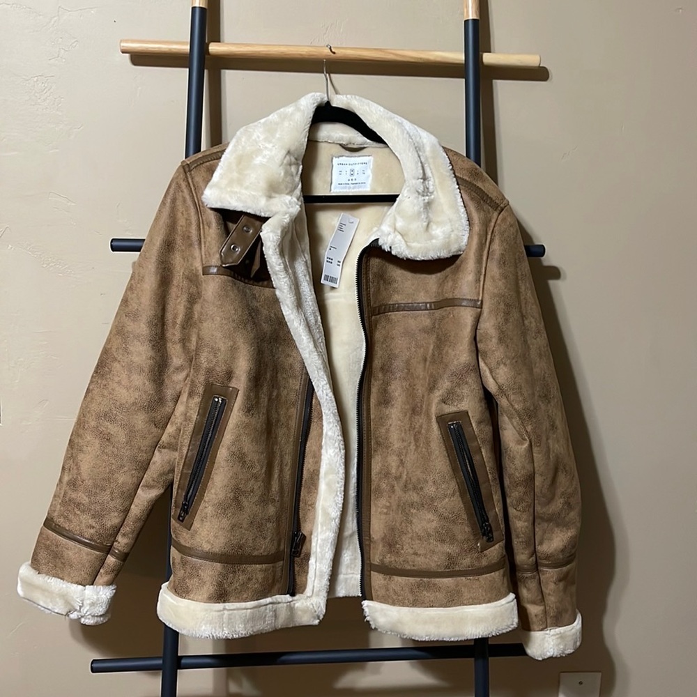 NWT Faux Suede and Fur Coat